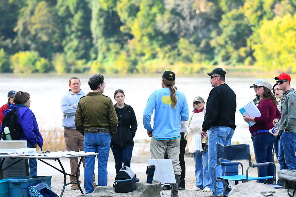 Members from Job Point gather for the program information Wednesday by the side of Missouri River